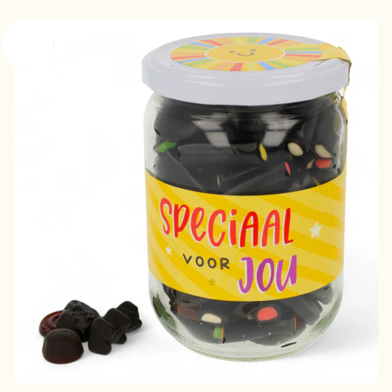 snoeppot speciaal voor jou geel